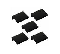 SOTECH Set de 5 x Poignées de Meuble Blankett Jane 50 mm noir Poignée pour Placard Poignées Fixation Arrière