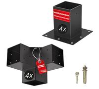 SOTECH SET de montage 8 pièces (4x raccords d'angle + 4x douilles pour sol)