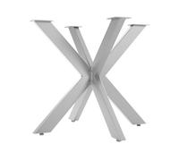 SOTECH Spider/Table de salle à manger robuste en acier inoxydable brossé véritable 710 x 850 x 850 mm Montage facile