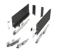 SOTECH Système de tiroirs JUNKER SLIM avec Push to Open (anthracite, hauteur 167 mm, profondeur 300 mm, capacité de charge jusqu'à 35 kg) Tiroir de cuisine avec profils de 13 mm
