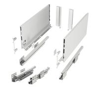 SOTECH Système de tiroirs JUNKER SLIM avec Push to Open (blanc, hauteur 199 mm, profondeur 550 mm, charge max. 35 kg) Tiroir de cuisine avec profilés de 13 mm