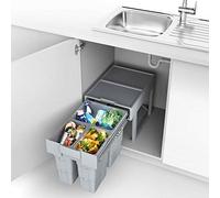 SOTECH Système de Tri des Déchets Poubelle 1 x 16 et 2 x 7 Litres à partir | de 400 mm de Largeur de Porte avec Bacs