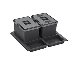 SOTECH Système de tri sélectif Draw 12+12L Poubelle avec couvercle Système de tri sélectif pour Tiroir Largeur de caisson 60 cm
