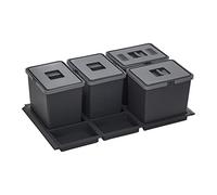 SOTECH Système de tri sélectif Draw 15+15+15+15L Poubelle avec couvercle Système de tri sélectif pour Tiroir Largeur de caisson 90 cm