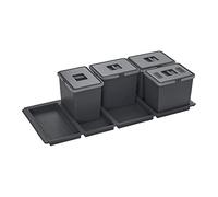 SOTECH Système de tri sélectif Draw 15+15+15+15L Poubelle avec couvercle Système de tri sélectif pour Tiroir Largeur de caisson 120 cm