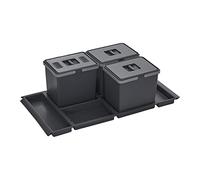 SOTECH Système de tri sélectif Draw 15+15+15L Poubelle avec couvercle Système de tri sélectif pour Tiroir Largeur de caisson 100 cm