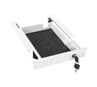 SOTECH Tiroir sous le bureau verrouillable blanc (220 x 265 x 45 mm) | à ustensiles avec rails intérieurs séparables Coulisses sur roulements à billes
