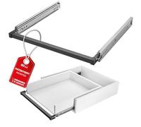 SOTECH VarioSlide Pat. Kit complet de coulisses de tiroir KV2-100-H53-850 EH 850 mm jusqu'à 100 kg Verrouillage d'une seule main anodisé noir pour tiroirs sans façade jusqu'à 1200 mm de largeur