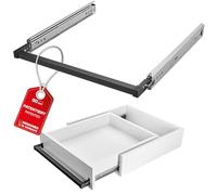 SOTECH VarioSlide Pat. Kit complet de rails de tiroir KV2-100-H53-500 EH 500 mm jusqu’à 100 kg, verrouillage à une main, aluminium anodisé noir, pour tiroirs avec façade jusqu’à 600 mm de largeur