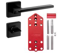 SOTECHKit de poignées de porte ADAMO noir mat carré avec rosaces pour poignée de porte de salle de bain/toilettes, poignée de porte, ferrure de porte avec matériel de montage et gabarit de perçage de