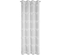 SOTERA rideau prêt à poser 140X250 cm maille blanche pompons œillets