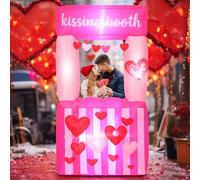 Sotiff Décoration gonflable de Saint-Valentin de 2,1 m - Décoration d'extérieur gonflable en forme de cœur - Décoration de cabine de baisers - Décoration de jardin - Vacances en plein air - Demande en