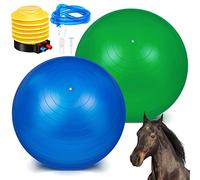 Sotiff Lot de 2 balles de Cheval de 101,6 cm pour Jouer aux Grands Chevaux et troupeaux équins - Balle Anti-éclatement - Pompe Incluse (101,6 cm, Vert, Bleu)