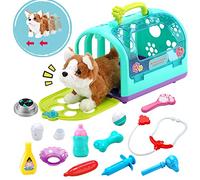 Sotodik 15 Pièces Kit Vétérinaire Malette Veterinaire Jeu D'imitation Role Play pour Clinique Vétérinaire Jouets Docteur Chien Accessoires Cage pour Enfants âgés de 2 Ans et +