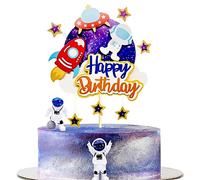 Sotpot 1 décoration de gâteau d'anniversaire motif astronaute pour gâteau d'anniversaire sur le thème de l'espace