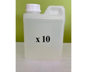 Sotralentz Jerrycan 1 litre Blanc Opaque avec Ligne de Visibilité (10) - Contenant de Liquide en Polyéthylène