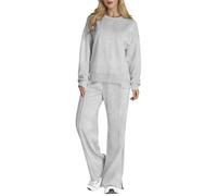 SotRong Ensemble de survêtement pour femme - Ensemble complet décontracté pour salon - Ensemble à col rond - Ensemble assorti - Loisirs - Jogging - Costumes de jogging unis - Deux pièces - Automne et