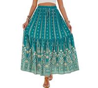 SotRong Jupe midi d'été bohème vintage imprimé floral jupes gitane taille haute robes d'été longues pour vacances à la plage, J-Green, S