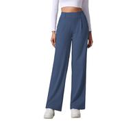 SotRong Pantalon de yoga pour femmes, style pantalon, jambe large et droite, extensible, uni, pantalon de loisirs, taille haute élastique, à enfiler, décontracté, business, bureau, élégant avec poche