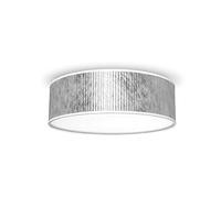 Sotto Luce Mako plafonnier glamour à 3 lumières - tissu argenté - base blanche - 3 x E27 - Ø 30 cm