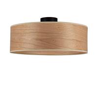 Sotto Luce Tsuri plafonnier de style nordique à 1 lumière - abat-jour en bois de cerisier - base noire - 1 x E27 - Ø 45 cm