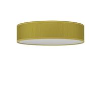 Sotto Luce Umai plafonnier moderne à 3 lumières - tissu jaune moutarde - base blanche - 3 x E27 - Ø 40 cm
