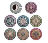 Sottobicchieri in Legno - Set 8 Portatile Da Tavolo Protezione | Porta Bicchieri Antiscivolo E Resistenti Al Calore | Decorazione CASA, Cucina, Tavolo | Regalo per Amici, Colleghi E Natale