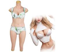 SoTUCR Combinaison en Silicone pour Tout Le Corps avec Seins, Faux Vagin RéAliste, Grande Coupe, Combinaison Homme-Femme pour Femmes Transgenres,Color 3,Upgrade G Cup