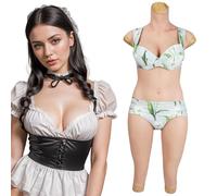 SoTUCR Combinaison RéAliste en Silicone avec Gros Seins, Bonnet D/G, Poitrine TexturéE RéAliste pour Femmes Transgenres,Color 3,Gel Basic G Cup