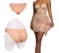 SoTUCR Culotte Complète en Silicone Enhancer Faux Vagin Sissy Butt Shaper Triangle Shorts Cacher Gaff Push Up sous-Vêtements pour Les Femmes,Color 2,Upgraded