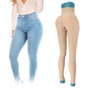 SoTUCR Culotte en Silicone avec Faux Vagin, RéAliste, Taille Haute, Longueur Cheville, Gaine, Cache-Hanches, IdéAle pour Le Cosplay,Color 1,Basic