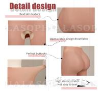 SoTUCR Culotte Entière en Silicone À Ouverture À l'entrejambe Rehausseur De Hanches Short Gainant Push-Up Amplificateur De Fesses Volumineuses pour Travestis,Color 2,One Size