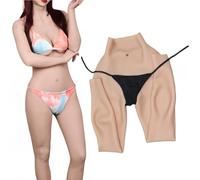 SoTUCR Culottes en Silicone pour Femme Taille Haute Vagin Artificiel Factice Caleçons Gainage Dissimulé pour Hommes Culotte Push-Up pour Hommes,Color 2,Basic