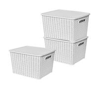 Sotufab Plast Lot de 3 boites de rangement blanches Store Box GM