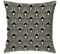 Sotyi-ltd Housse de coussin décorative Art déco, motif d'éventail, vintage, 1920 époque 1920, cadeau pour maison, canapé, lit, voiture - 45,7 x 45,7 cm