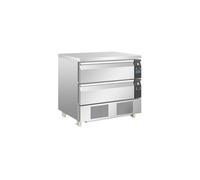 Soubassement inox double température, 2 tiroirs, compatible GN 1/1, 460 W, 220 V - MONO