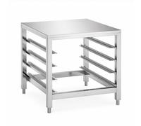 Soubassement Inox Professionnel pour Four GN 1/1 & 600 × 400 - 4 Niveaux - Plateau 700 × 720 mm - Support Robuste