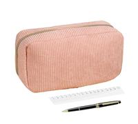 Souchon De De Grande Capacité Matière En Velours Côtelé De Papeterie Multifonctionnelle Case De Rangement De Règle Organisateur Stylo Storage De Pour Garçons, Filles, Adolescents, Étudia, Pink, Se