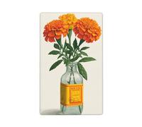 Souci orange dans une bouteille en verre vintage à bascule simple plaque murale vierge couvercle d'interrupteur décoratif 1 gang pour cuisine salle de bain taille 11,4 x 7 cm