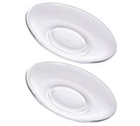 Soucoupe à Thé Ronde en Verre Transparent Lot de 2 pour Tasse Réutilisable