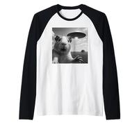 Soucoupe Alien Cochon d'Inde Selfie Shock Gros Plan Sky Panic Manche Raglan