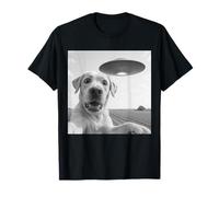 Soucoupe Alien pour Chien Selfie Choc Gros Plan Nuit Ciel Scène Panique T-Shirt