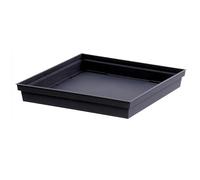 EDA Plastiques Soucoupe carrée Toscane 26,7×26,7×H3,8 cm pour pot carré 32 cm Gris anthracite