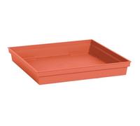 Soucoupe Carrée - EDA - Toscane - 40 cm - Pour Pot 50 cm réf. 013648 - 40 x 40 x H. 5,9 cm - Orange Terre Battue
