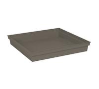 Soucoupe carrée - Toscane - EDA - Plastique - 40 cm - Intérieur / Extérieur - Taupe