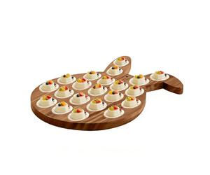 Soucoupe de Pâques avec œufs farcis 21 trous charcuterie avec motif lapin | Soucoupes de printemps à œufs farcis pour hôtes, artistes, familles, blogueurs culinaires, collections