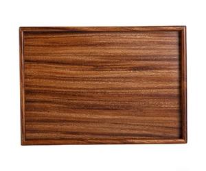 Soucoupe de pour service en Bois de Noyer pour premium Style Asiatique pour Tasses de Thé Cafetière Collations Bordures Arrondies 25x20cm(36x25x2.6cm)
