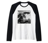 Soucoupe Extraterrestre Teckel Selfie Choc Gros Plan Ciel Panique Manche Raglan