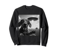 Soucoupe Extraterrestre Teckel Selfie Choc Gros Plan Ciel Panique Sweatshirt