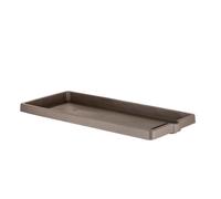 Soucoupe jardinière rectangle ""Legno"" en plastique - L 75 x l 33,5 cm - Taupe
